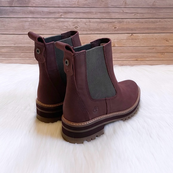 Timberland Courmayeur Valley Chelsea Burgundy Boots - Picture 2 of 7